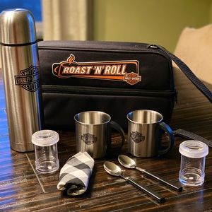Harley Davidson Coffee Thermos Set Roast n Roll